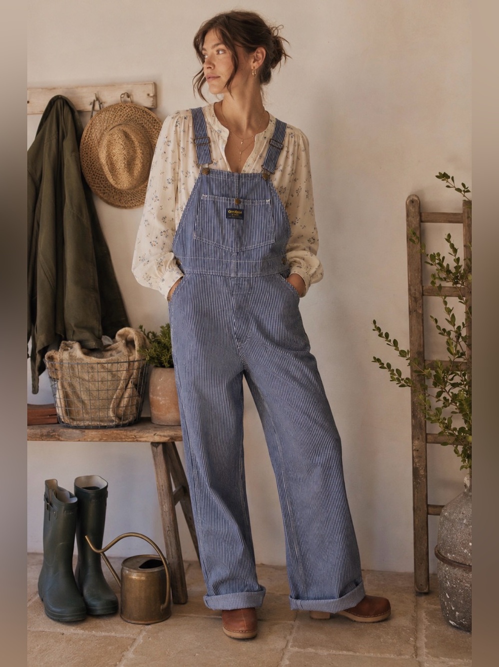 Vintage 80s OshKosh B’Gosh Hickory Stripe Railroad Workwear Overalls USA